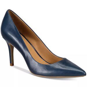 [NWT] Calvin Klein Women's Gayle Pointy Toe Classic Pumps - Navy Leather